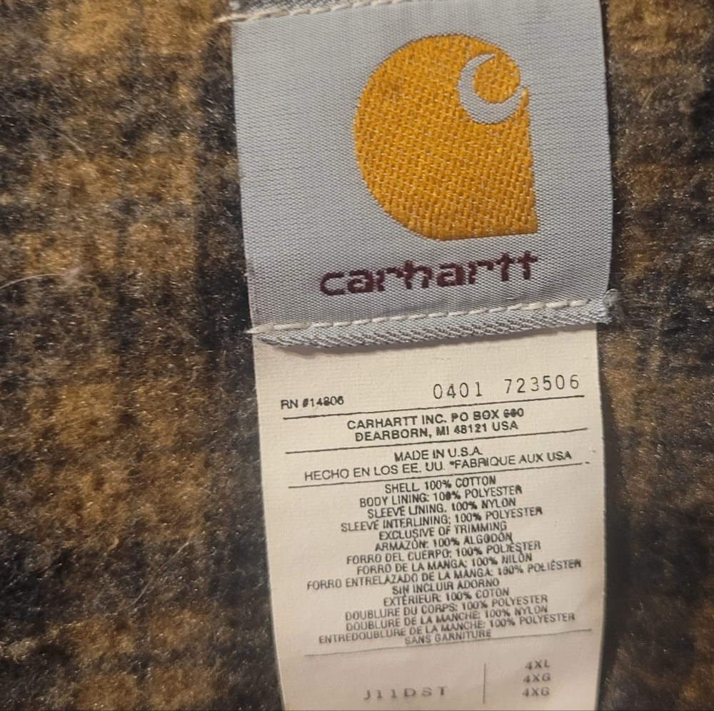 Carhartt Blanket Lined Trucker Denim Jean Work Jacket 4XL Streetwear Vintage Y2k - Picture 2 of 6